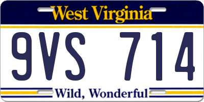 WV license plate 9VS714