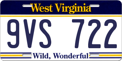 WV license plate 9VS722