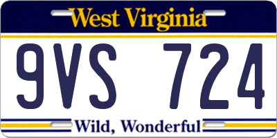 WV license plate 9VS724