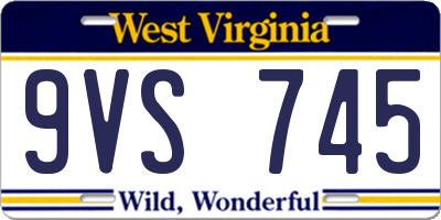 WV license plate 9VS745