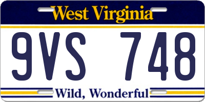 WV license plate 9VS748