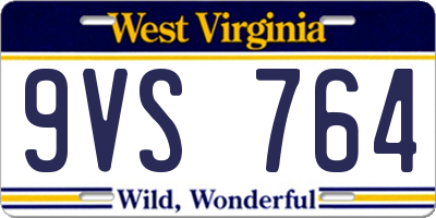WV license plate 9VS764