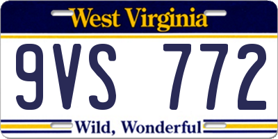 WV license plate 9VS772