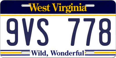 WV license plate 9VS778