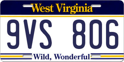 WV license plate 9VS806