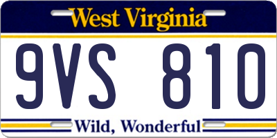 WV license plate 9VS810