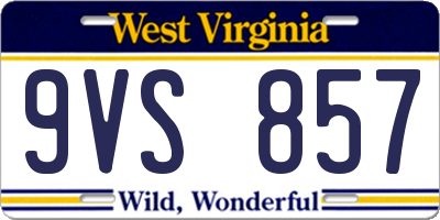 WV license plate 9VS857