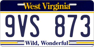 WV license plate 9VS873