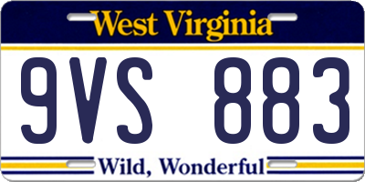 WV license plate 9VS883
