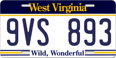 WV license plate 9VS893
