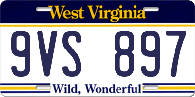 WV license plate 9VS897