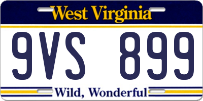 WV license plate 9VS899