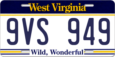 WV license plate 9VS949