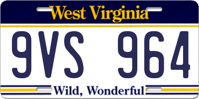 WV license plate 9VS964