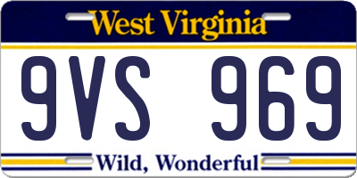 WV license plate 9VS969