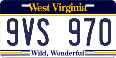 WV license plate 9VS970