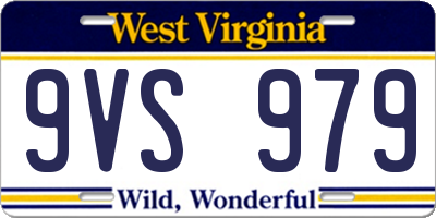 WV license plate 9VS979
