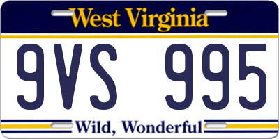 WV license plate 9VS995