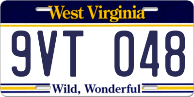 WV license plate 9VT048