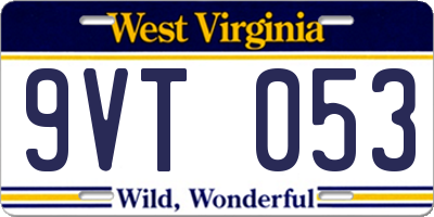 WV license plate 9VT053
