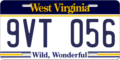 WV license plate 9VT056