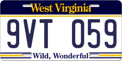 WV license plate 9VT059