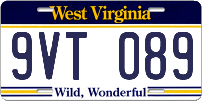 WV license plate 9VT089