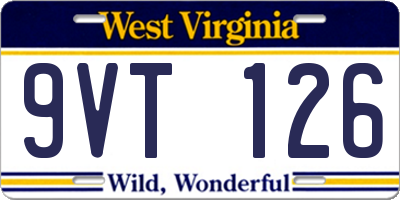 WV license plate 9VT126