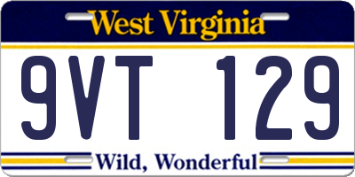 WV license plate 9VT129