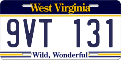 WV license plate 9VT131