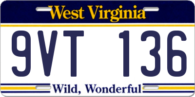 WV license plate 9VT136