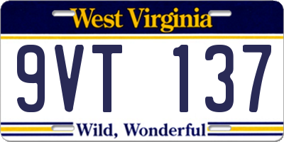WV license plate 9VT137