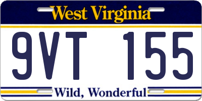 WV license plate 9VT155