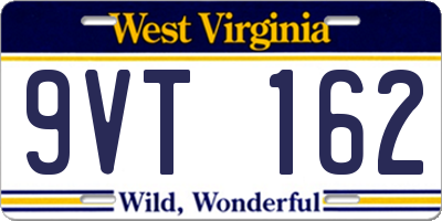 WV license plate 9VT162