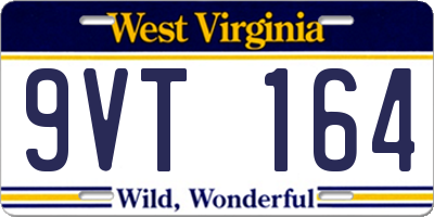 WV license plate 9VT164