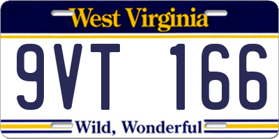 WV license plate 9VT166