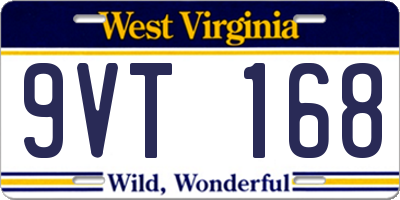 WV license plate 9VT168