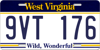 WV license plate 9VT176