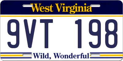 WV license plate 9VT198