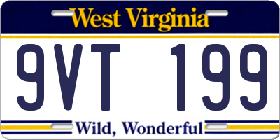 WV license plate 9VT199