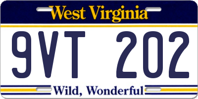 WV license plate 9VT202