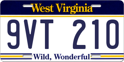 WV license plate 9VT210
