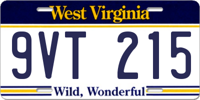 WV license plate 9VT215