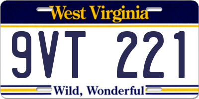 WV license plate 9VT221