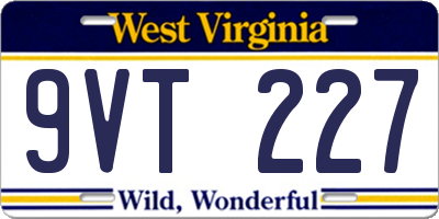 WV license plate 9VT227