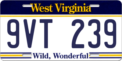 WV license plate 9VT239