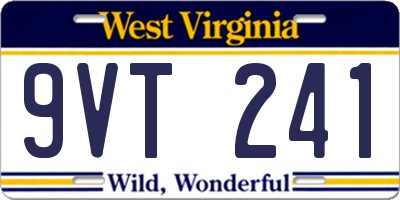 WV license plate 9VT241