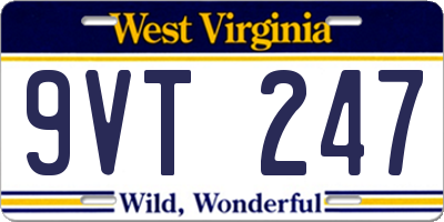 WV license plate 9VT247