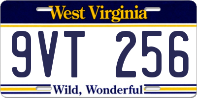 WV license plate 9VT256