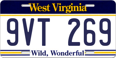 WV license plate 9VT269